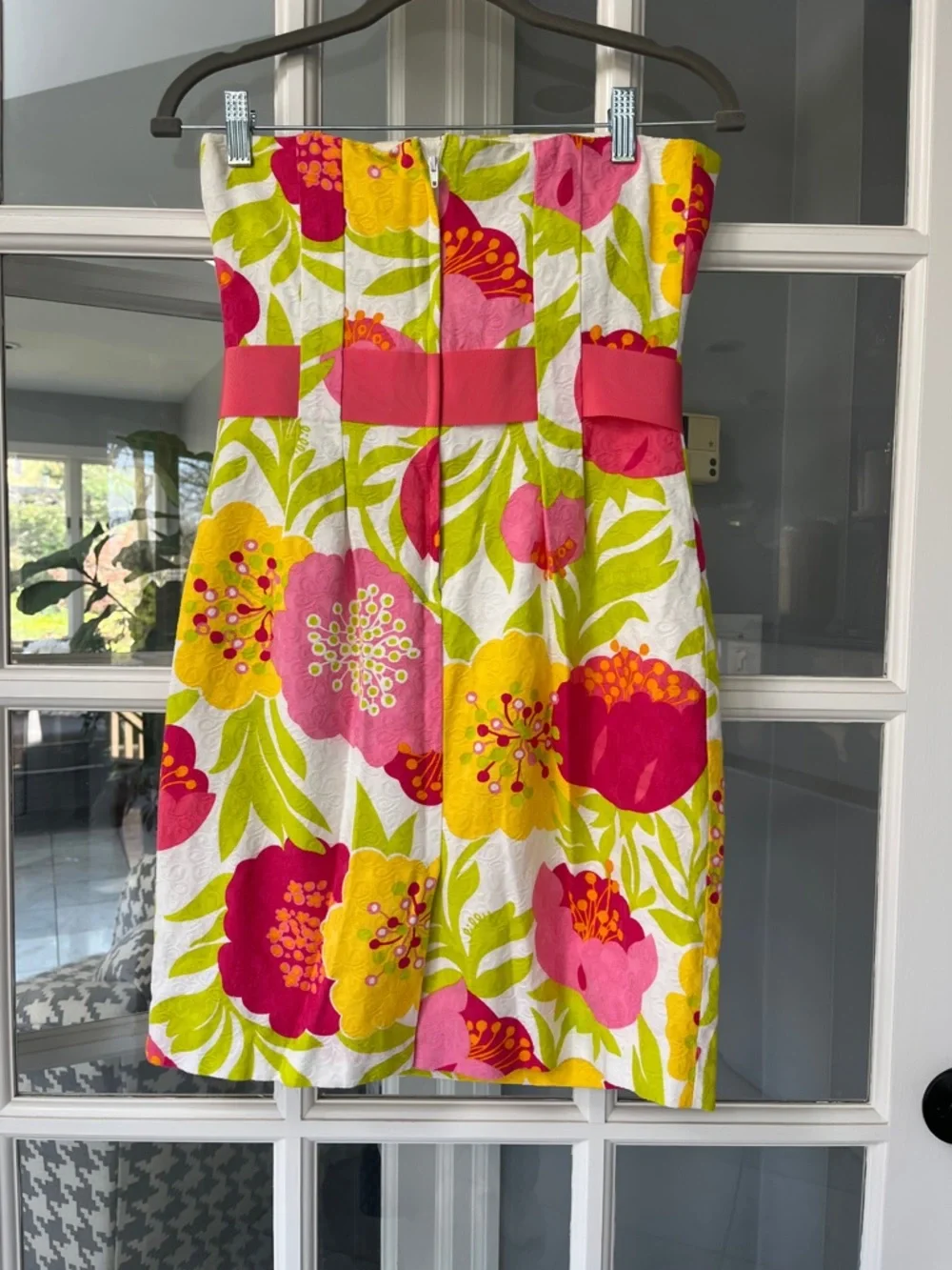 Lilly Pulitzer Vanessa Floral Print Cotton Strapless Dress Sz 4 - Picture 2 of 3